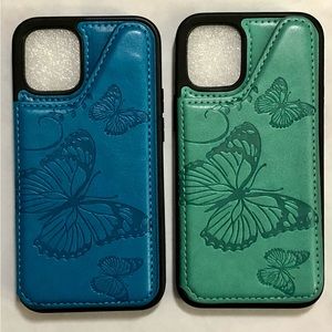 2x Butterfly Wallet Cases - Apple iPhone 12 Mini